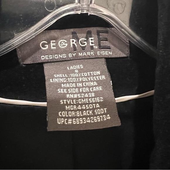 Black Velvet Suit Jacket Smoking Blazer Grosgrain Ribbon 8 100% Cotton - Picture 2 of 4